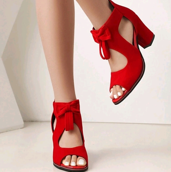 Women's Versatile Thick Heel Peep-Toe Sandals, Elegant Summer Ankle Bo - Picture 1 of 4